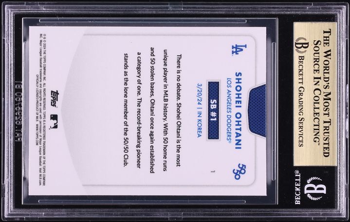 2024 Topps Chrome 50/50 Logofractor Shohei Ohtani /50 #1 BGS 9.5 GEM MINT