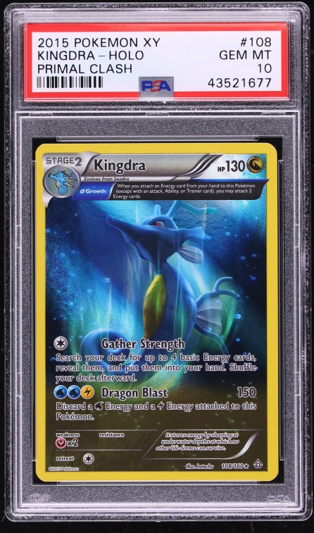 2015 Pokemon XY Primal Clash Holo Kingdra #108 PSA 10 GEM MINT