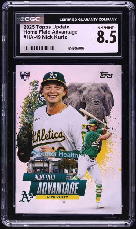 2025 Topps Update Home Field Advantage Nick Kurtz ROOKIE #HA-49 CGC 8.5 NM-MT+