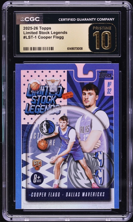 2025 Topps Limited Stock Legends Cooper Flagg ROOKIE #LST-1 CGC 10 PRISTINE