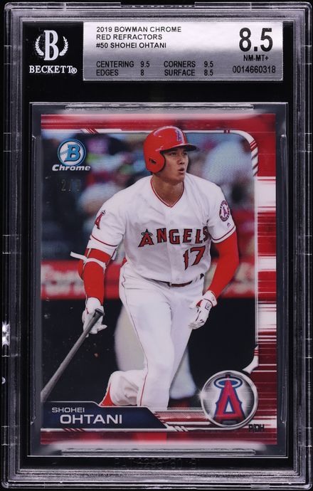 2019 Bowman Chrome Red Refractor Shohei Ohtani /5 #50 BGS 8.5 NM-MT+