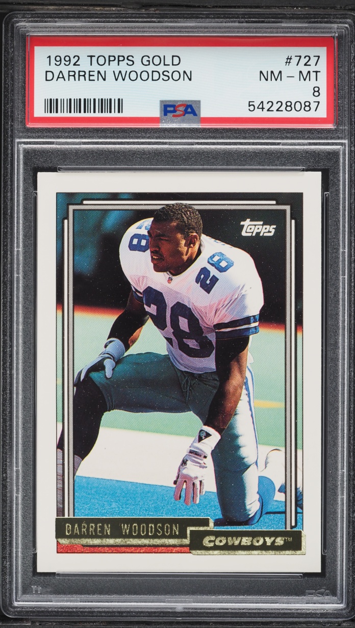1992 Topps Gold Darren Woodson ROOKIE #727 PSA 8 NM-MT