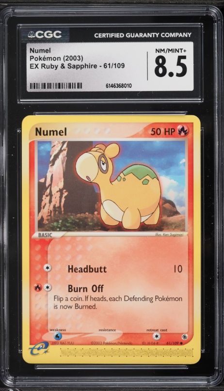 2003 Pokemon EX Ruby & Sapphire Numel #61 CGC 8.5 NM-MT+