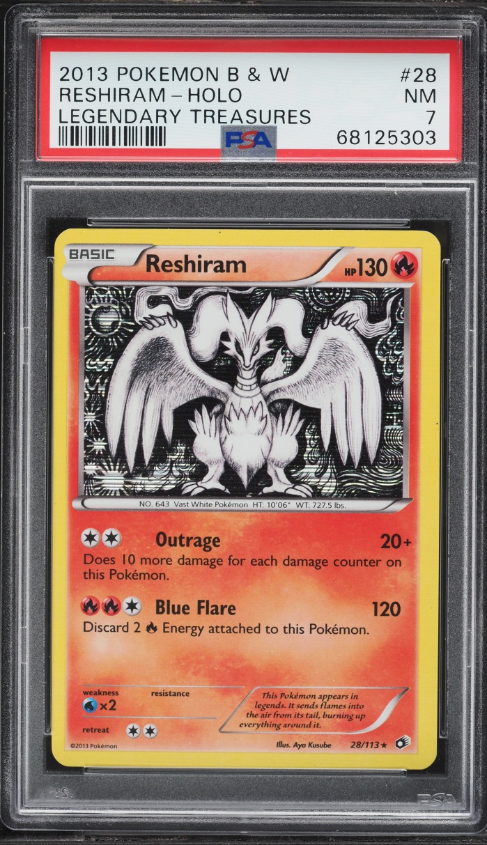2013 Pokemon Black & White Legendary Treasures Holo Reshiram #28 PSA 7 NRMT
