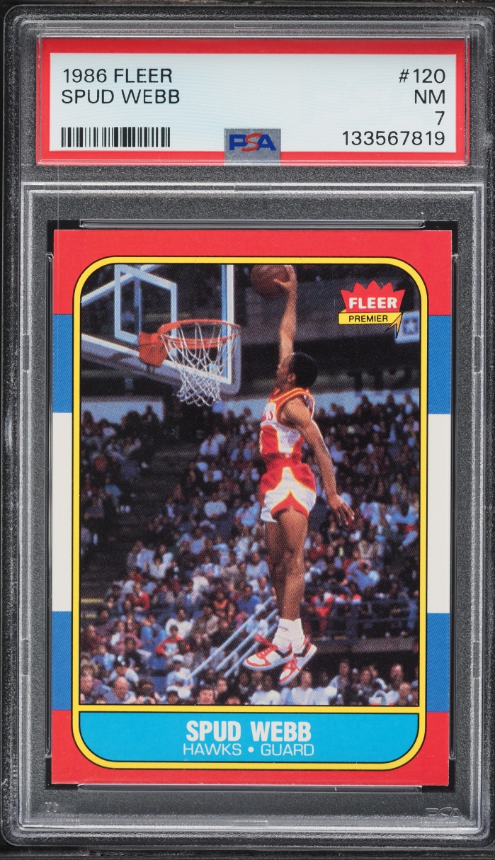 1986 Fleer Basketball Spud Webb ROOKIE #120 PSA 7 NRMT