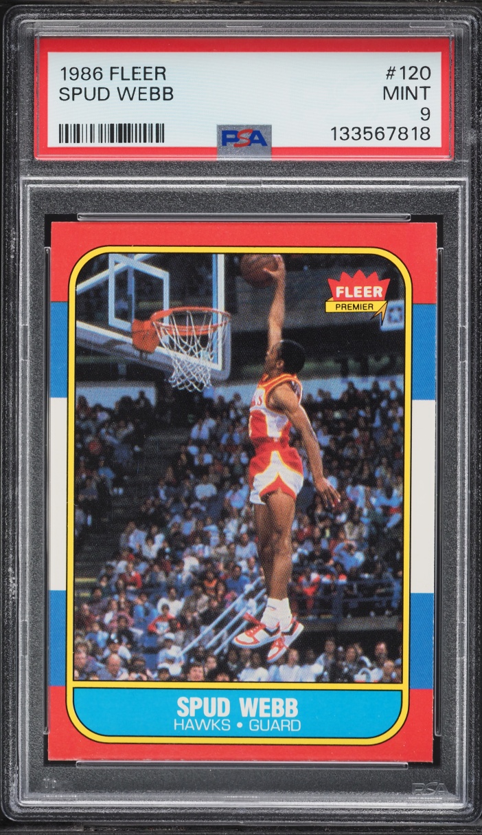 1986 Fleer Basketball Spud Webb ROOKIE #120 PSA 9 MINT