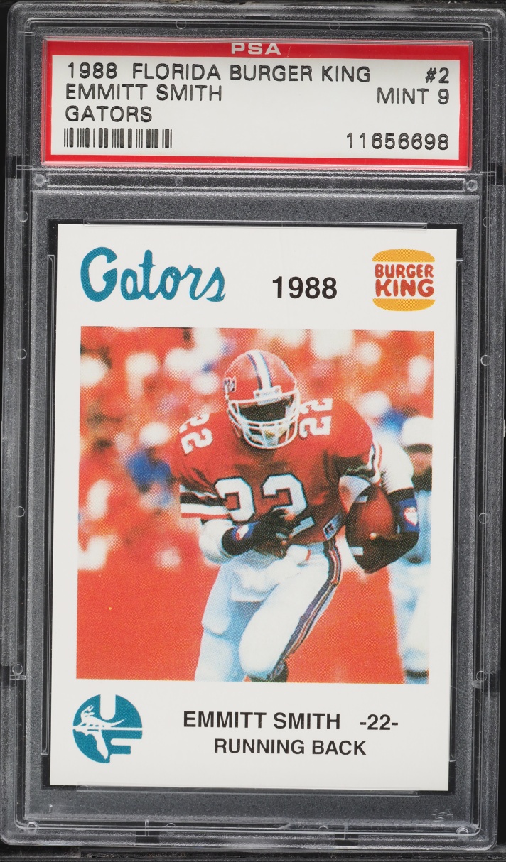 1988 Burger King Florida Gators Emmitt Smith ROOKIE #2 PSA 9 MINT