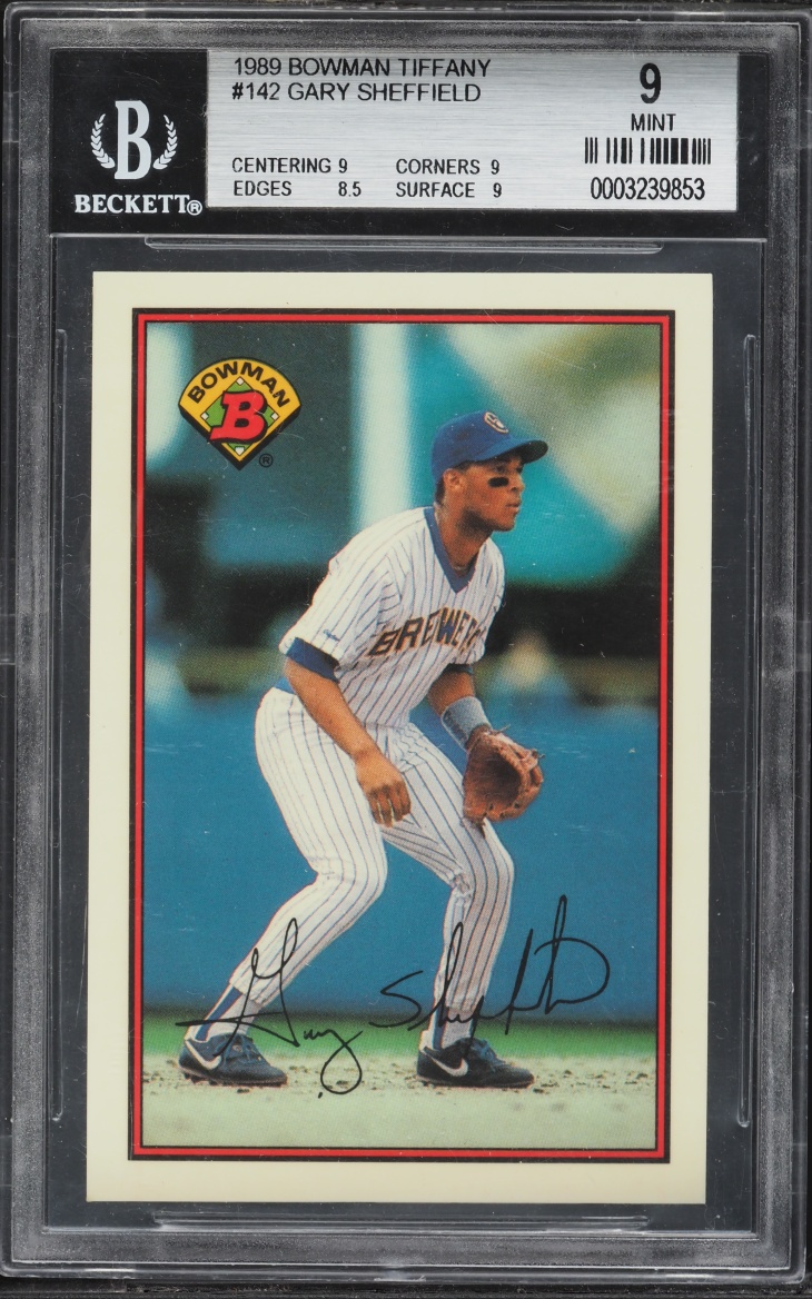 1989 Bowman Tiffany Gary Sheffield ROOKIE #142 BGS 9 MINT