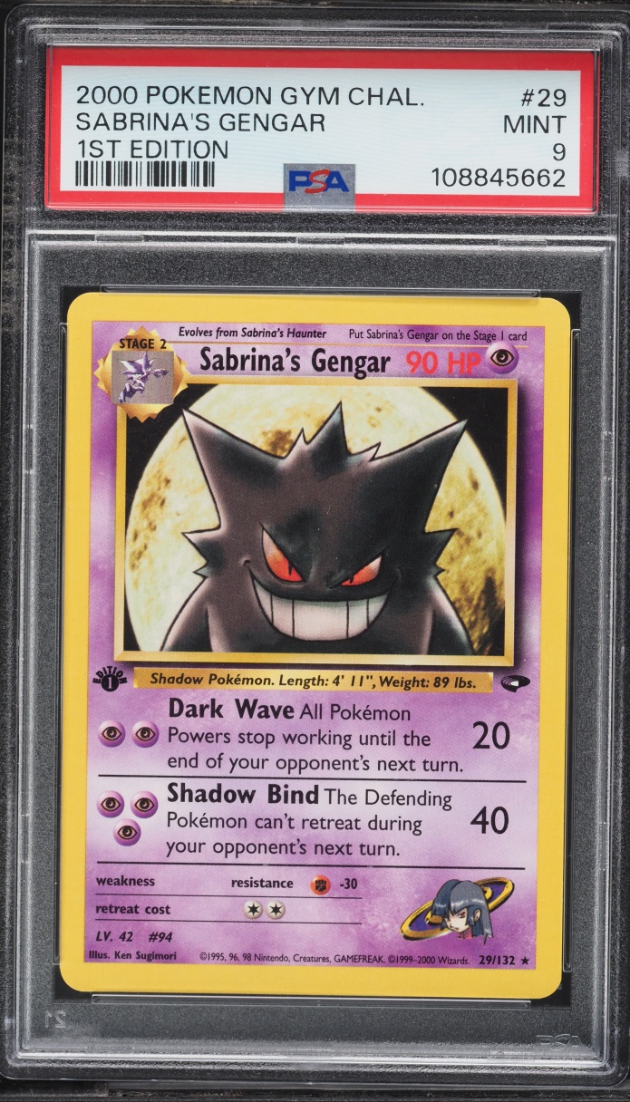 2000 Pokemon Gym Challenge 1st Edition Sabrina's Gengar #29 PSA 9 MINT