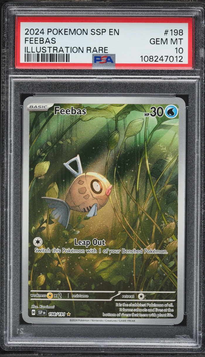 2024 Pokemon Scarlet & Violet Surging Sparks IR Feebas #198 PSA 10 GEM MINT