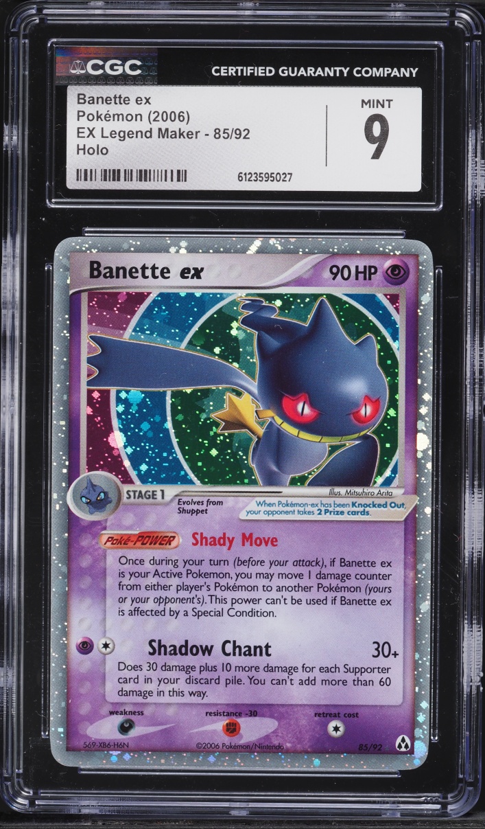 2006 Pokemon EX Legend Maker Holo Banette Ex #85 CGC 9 MINT