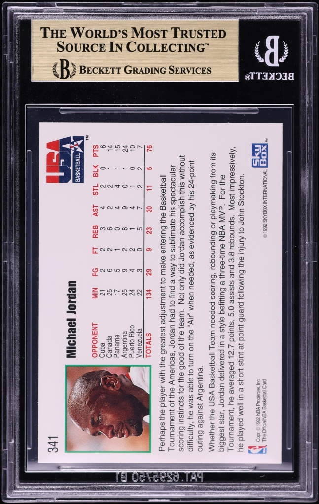 1992 Hoops USA Michael Jordan #341 BGS 9.5 GEM MINT