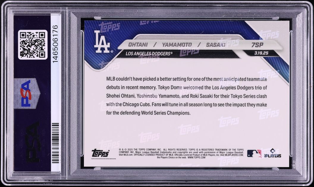 2025 Topps Now Shohei Ohtani & Yoshinobu Yamamoto & Roki Sasaki SP ROOKIE #7SP PSA 10 GEM MINT