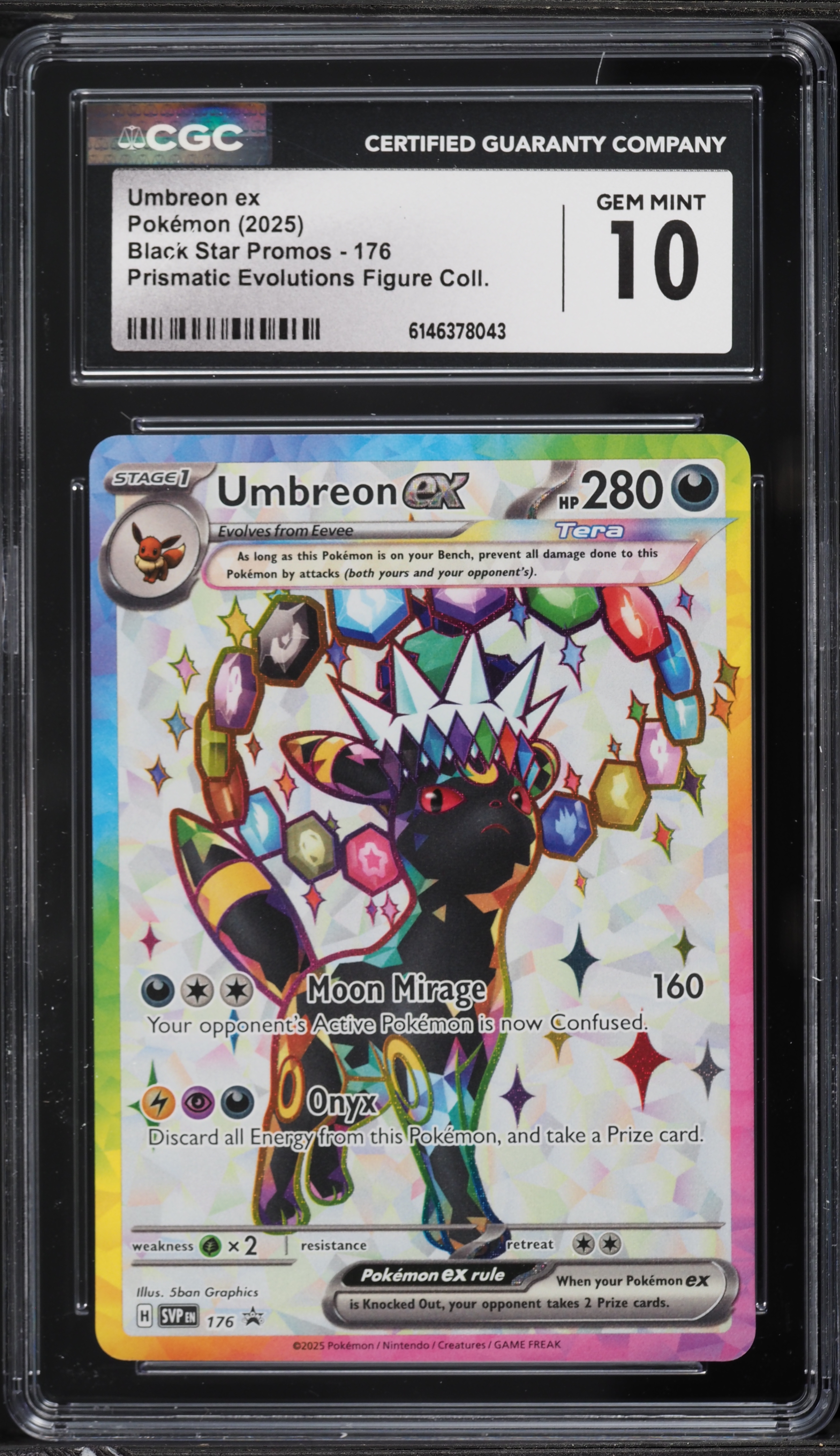 mega umbreon pokemon card 2025 Prismatic Evolutions Promos #060/131 ex PSA 10 Encased in a durable acrylic holder to highlight the vibrant artwork of this fan There's 157 Special Illustration Rare