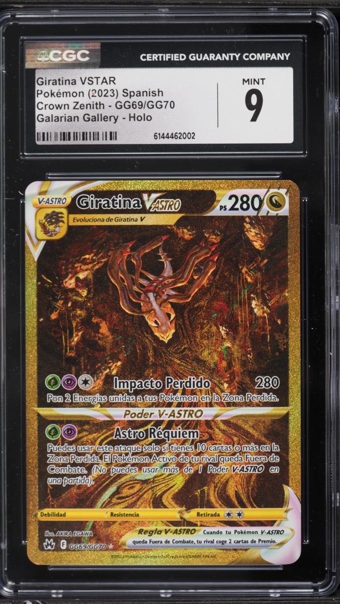 2023 Pokemon Spanish Sword & Shield Crown Zenith Gold Rare Giratina VSTAR #GG69 CGC 9 MINT