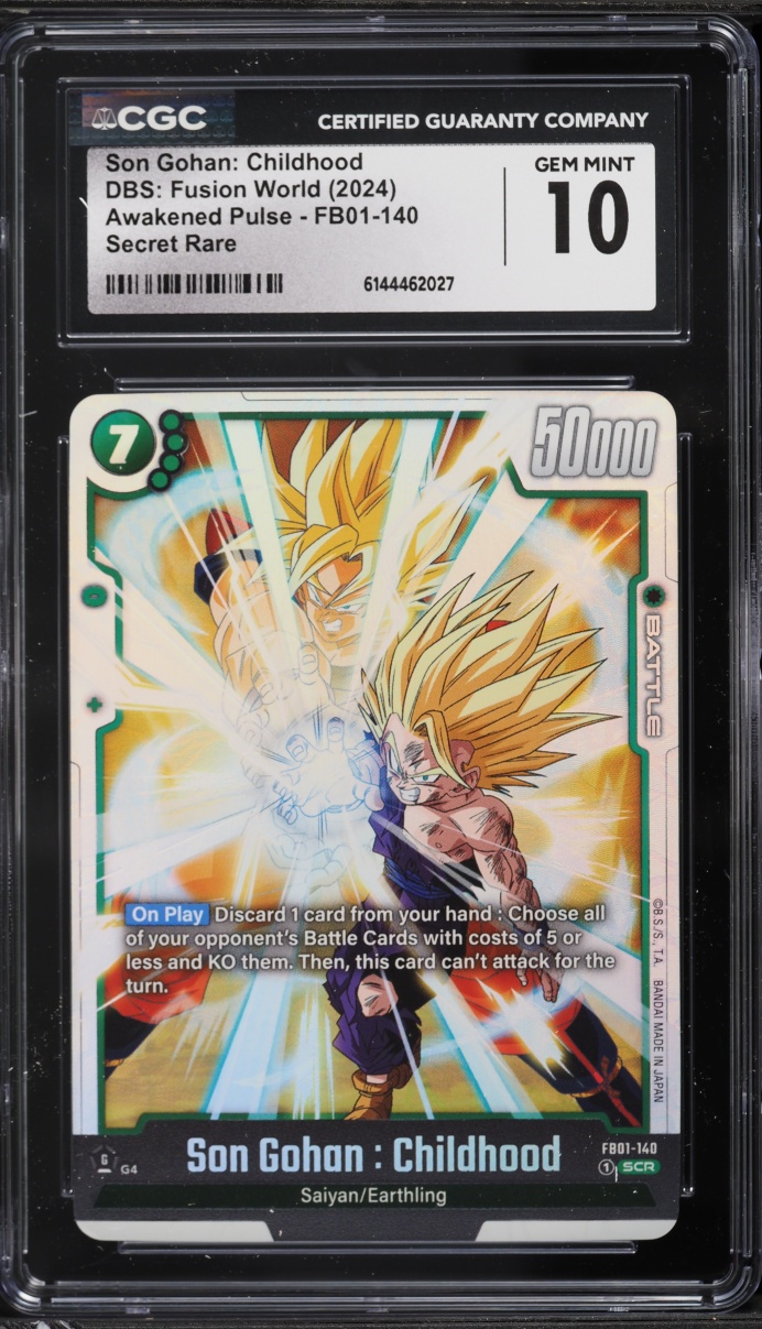 2024 Dragon Ball Super Fusion World Awakened Pulse Gohan Childhood SEC #FB01-140 CGC 10