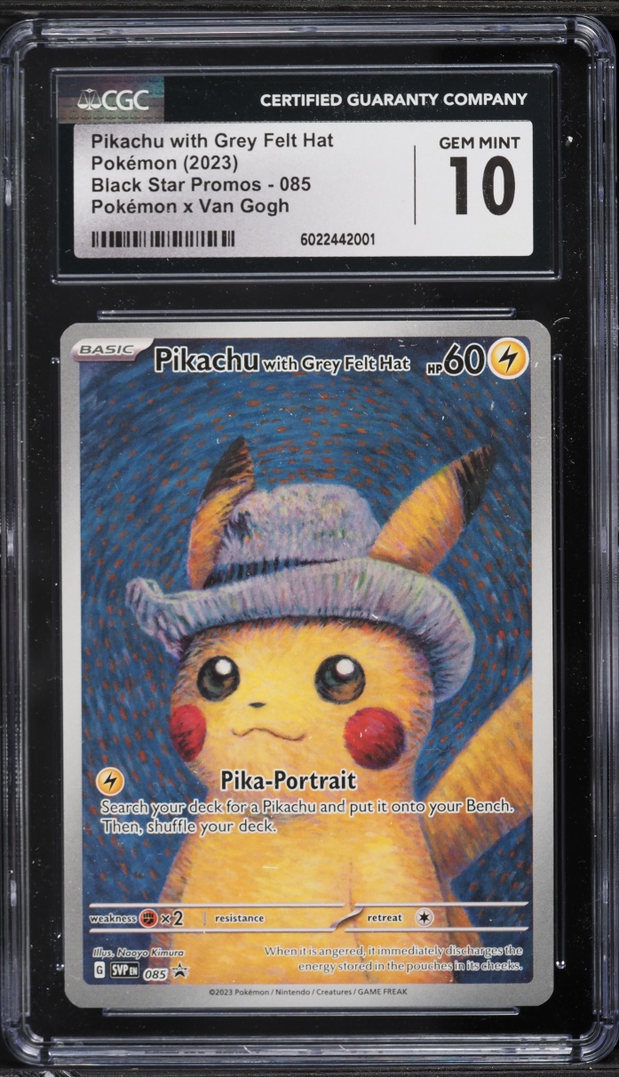 2023 Pokemon SV Promo Van Gogh Full Art Pikachu With Grey Felt Hat #85 CGC 10 GEM MINT