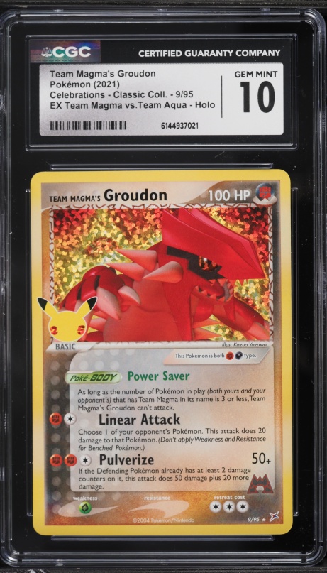 2021 Pokemon Sword & Shield Celebrations Classic Holo Team Magma's Groudon #9 CGC 10 GEM MINT