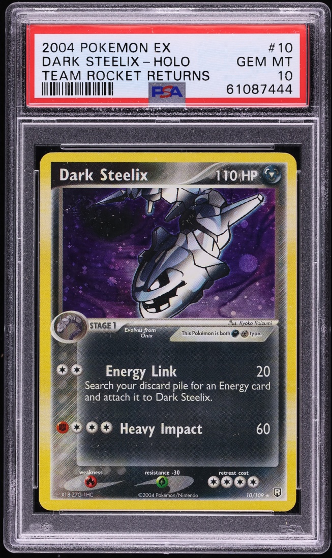 2004 Pokemon EX Team Rocket Returns Holo Dark Steelix #10 PSA 10 GEM MINT