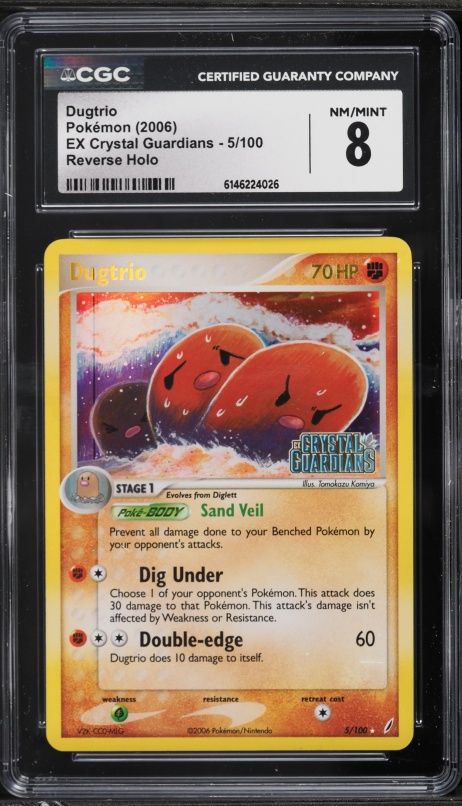 2006 Pokemon EX Crystal Guardians Reverse Holo Dugtrio #5 CGC 8 NM-MT