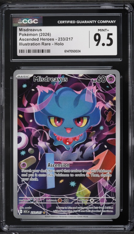 2026 Pokemon Mega Evolution Ascended Heroes IR Misdreavus #233 CGC 9.5 MINT+