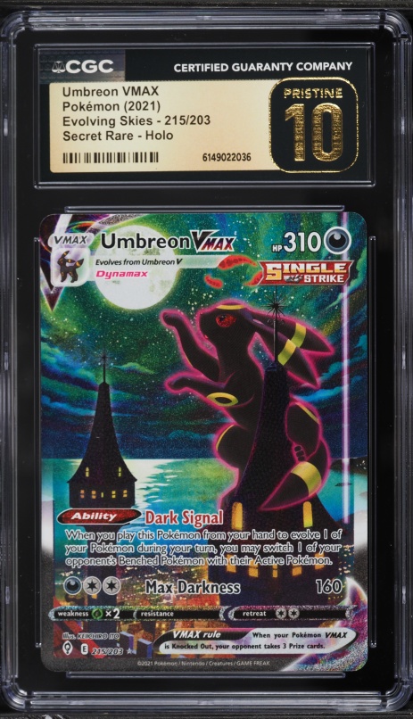 2021 Pokemon Sword & Shield Evolving Skies SEC Umbreon VMAX #215 CGC 10 PRISTINE