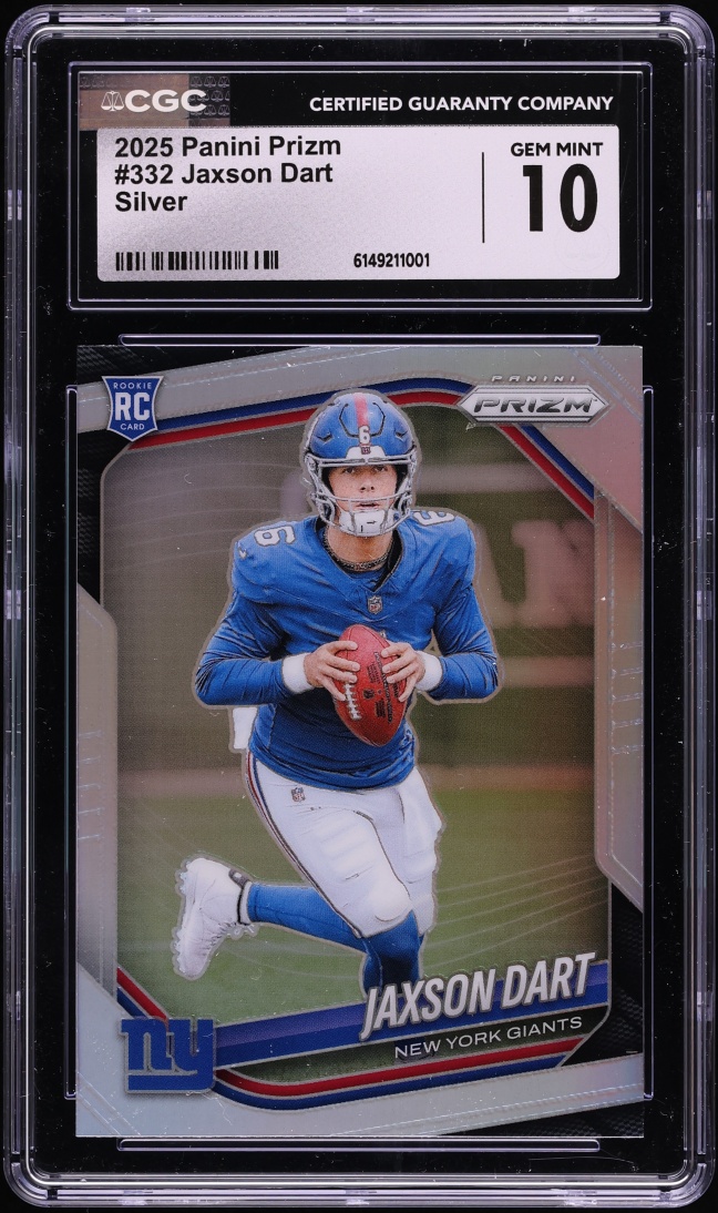 2025 Panini Prizm Silver Jaxson Dart ROOKIE #332 CGC 10 GEM MINT