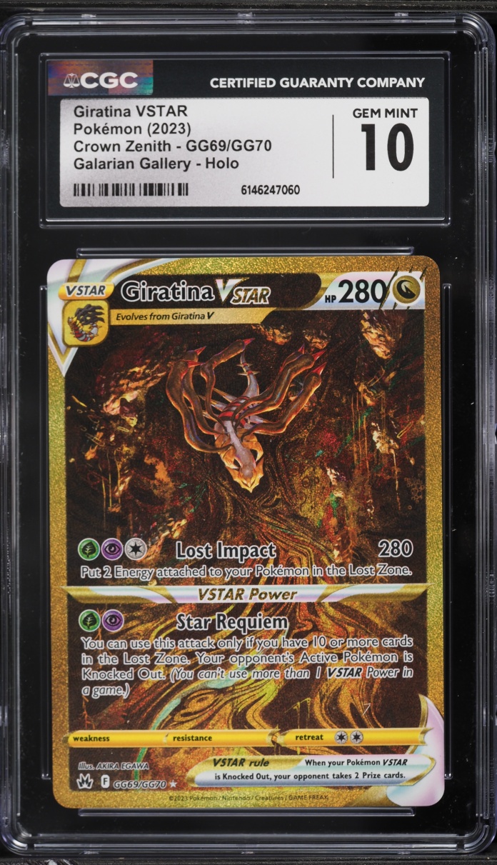 2023 Pokemon Sword & Shield Crown Zenith Gold Rare Giratina VSTAR #GG69 CGC 10 GEM MINT
