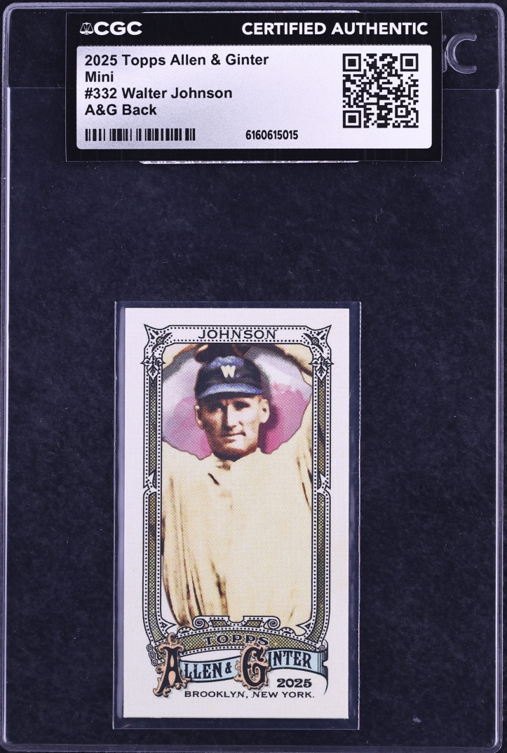 2025 Topps Allen & Ginter Mini A&G Back Walter Johnson #332 CGC AUTH