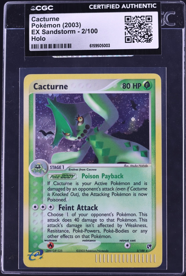 cacturne pokemon card - 88/162 the Defending Pokmon is now Paralyzed Pokemon EX Crystal Guardians Rare