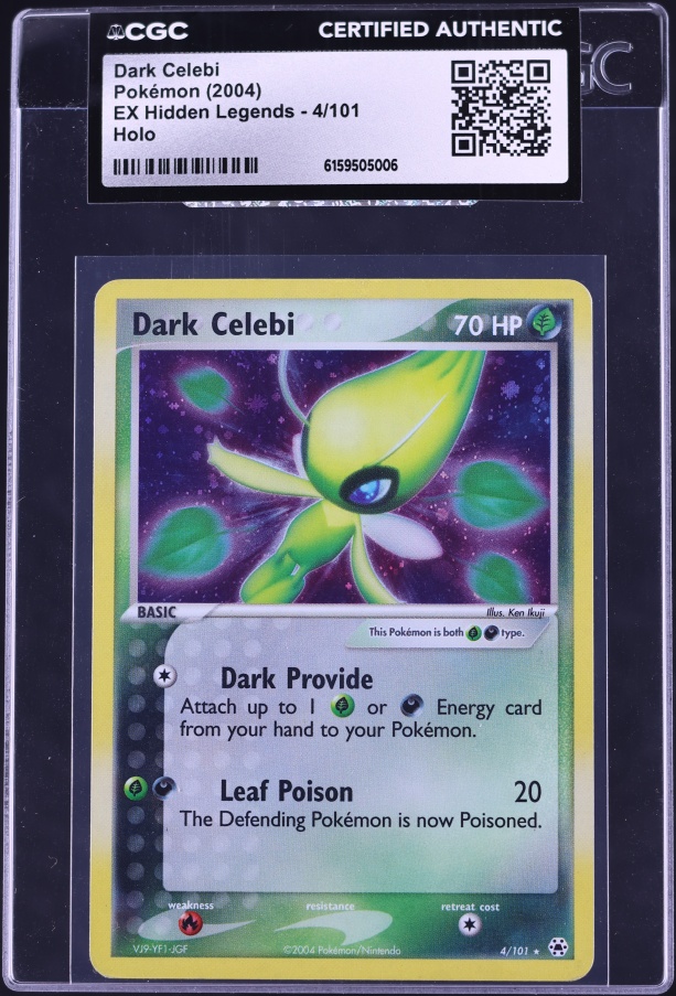 2004 Pokemon EX Hidden Legends Holo Dark Celebi #4 CGC AUTH