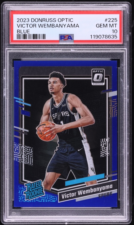 2023 Donruss Optic Blue Victor Wembanyama ROOKIE /49 #225 PSA 10 GEM MINT