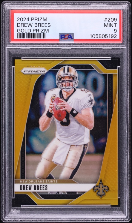 2024 Panini Prizm Gold Drew Brees /10 #209 PSA 9 MINT