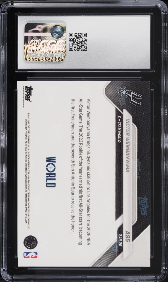 2025 Topps Now All-Star Game Victor Wembanyama #AS5 CGC 9.5 MINT+