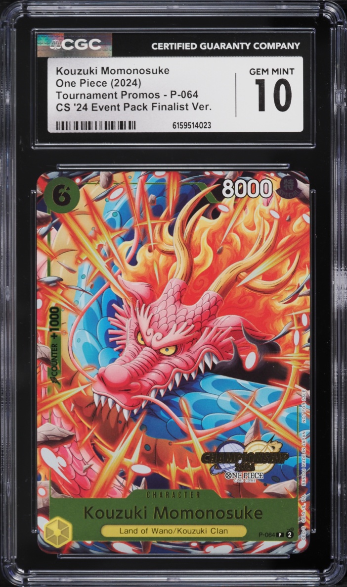 2024 One Piece Promo Championship Event Pack Finalist Kouzuki Momonosuke #P-064 CGC 10 GEM MINT