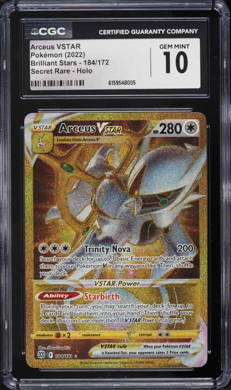pokemon brilliant stars gold cards Galarian Articuno V 181/172 along with a collectors box to hold everything in SWSH09: 2022 Brilliant Stars ARCEUS