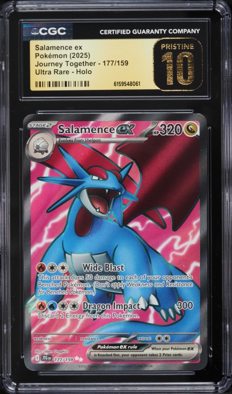2025 Pokemon SV Journey Together Full Art Salamence ex #177 PSA 10