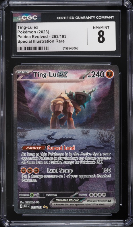 2023 Pokemon Scarlet & Violet Paldea Evolved SIR Ting-Lu ex #263 CGC 8 NM-MT