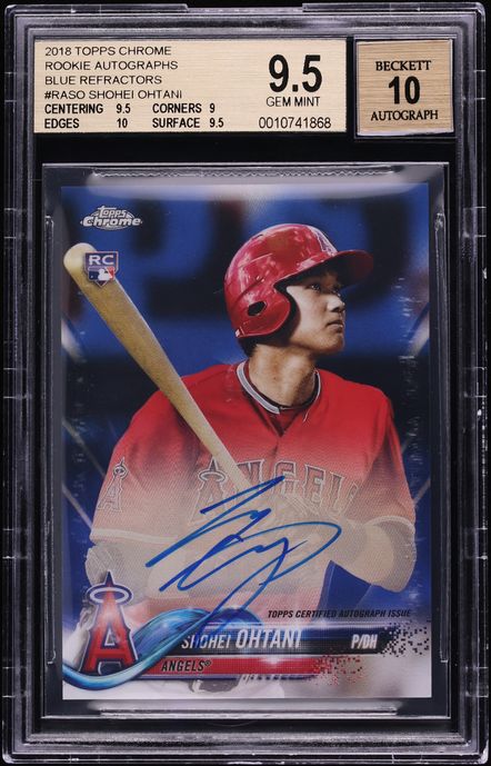 2018 Topps Chrome Blue Refractor Shohei Ohtani ROOKIE AUTO /150 #RA-SO BGS 9.5 GEM MINT