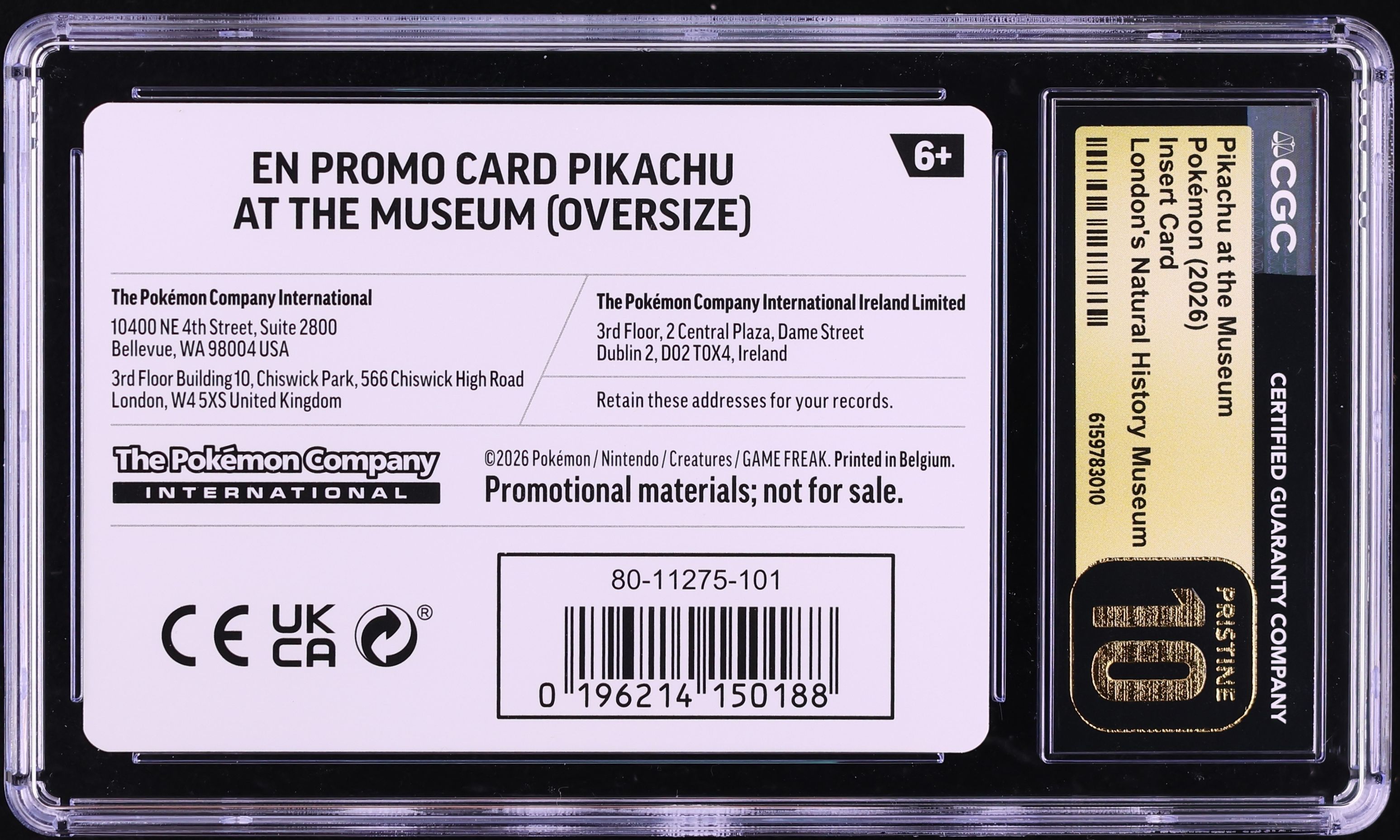 2026 Pokemon Insert Card London's Natural Pop Up Shop Pikachu At