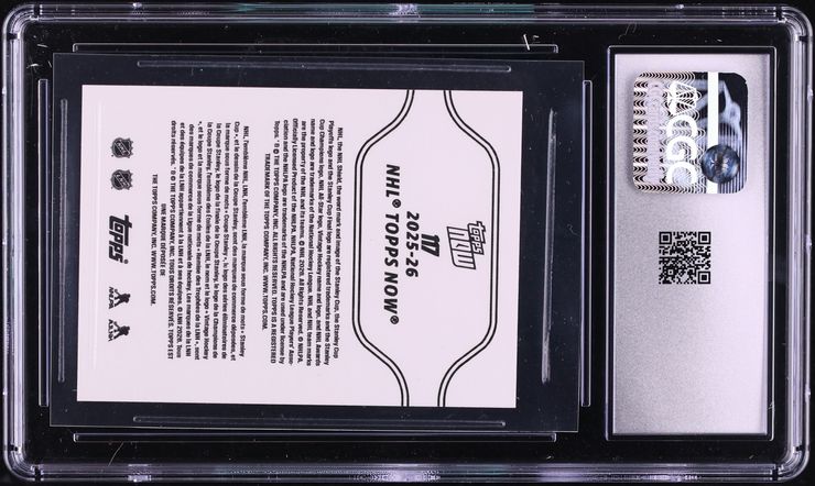 2025 Topps Now NHL Stickers Gold Ice Matthew Schaefer ROOKIE 1/1 #117 CGC 9 MINT