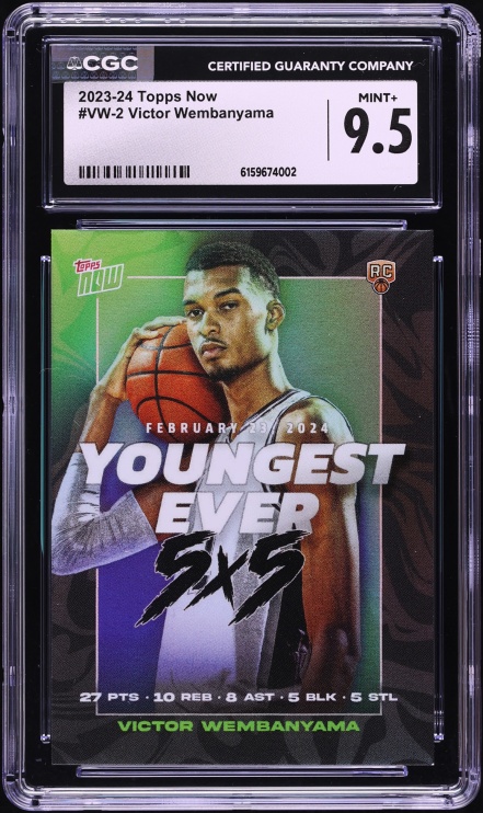 2023 Topps Now Victor Wembanyama ROOKIE #VW-2 CGC 9.5 MINT+