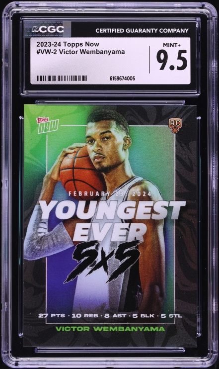 2023 Topps Now Victor Wembanyama ROOKIE #VW-2 CGC 9.5 MINT+