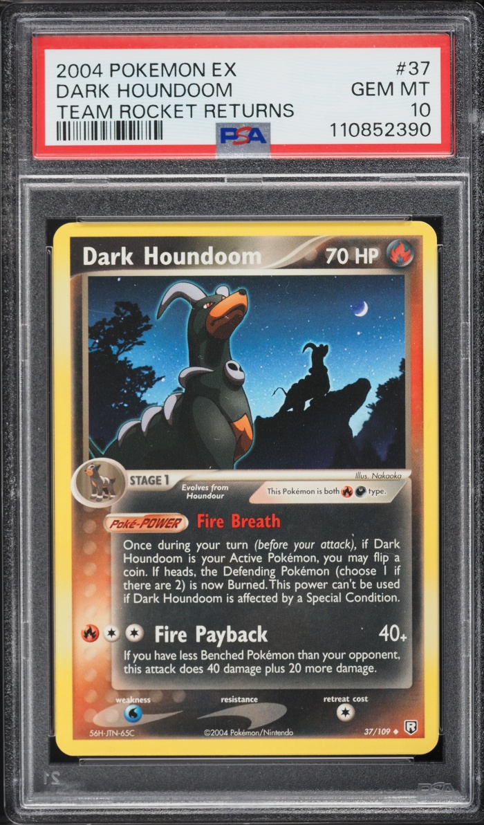 2004 Pokemon EX Team Rocket Returns Dark Houndoom #37 PSA 10 GEM MINT