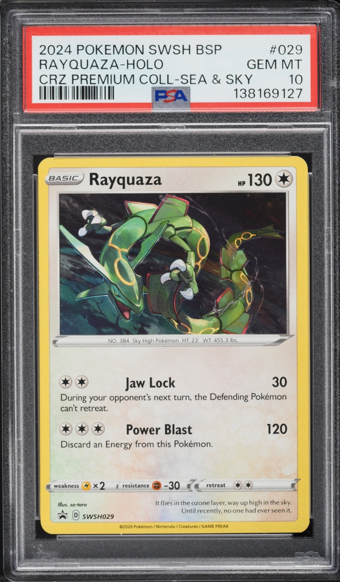 2024 Pokemon Sword & Shield Promo Premium Sea & Sky Holo Rayquaza #29 PSA 10 GEM MINT