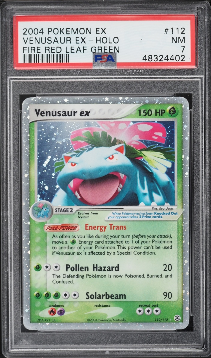 2004 Pokemon EX Fire Red & Leaf Green Holo Venusaur ex #112 PSA 7 NRMT
