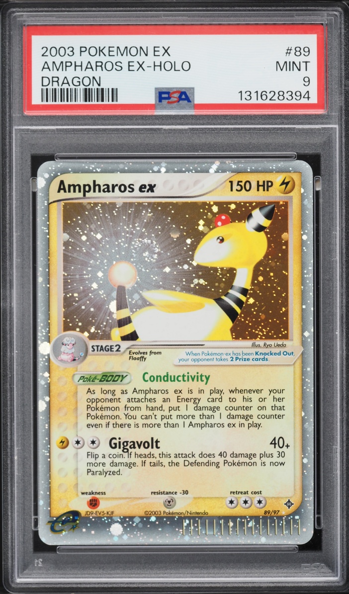 2003 Pokemon EX Dragon Holo Ampharos ex #89 PSA 9 MINT