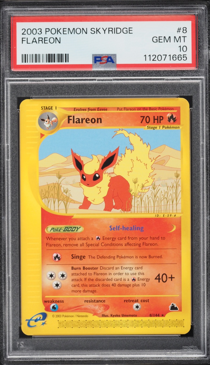 2003 Pokemon Skyridge Flareon #8 PSA 10 GEM MINT