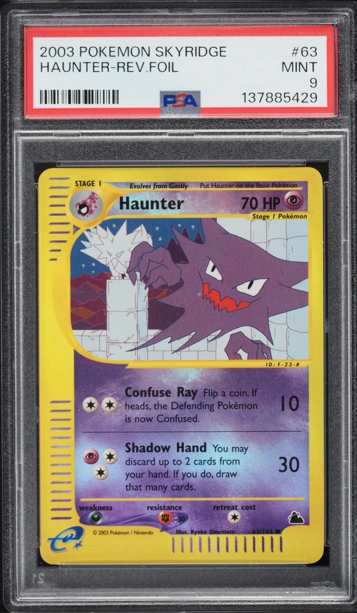 2003 Pokemon Skyridge Reverse Holo Haunter #63 PSA 9 MINT