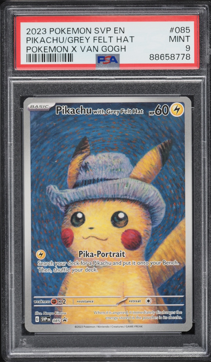 2023 Pokemon Scarlet & Violet Promo Van Gogh Full Art Pikachu With Grey Felt Hat #85 PSA 9 MINT